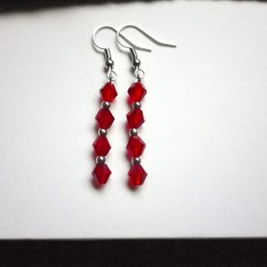 Ruby Red dangling earrings